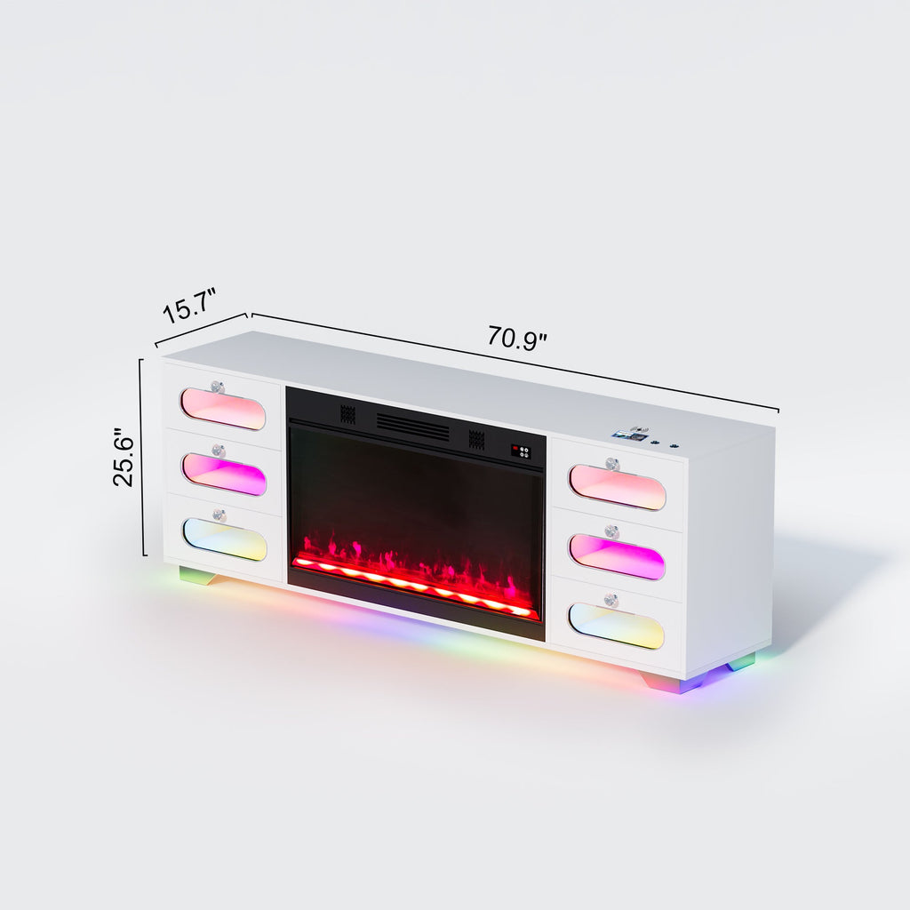 SOFIA Fully Assembled 70" TV Stand Fireplace