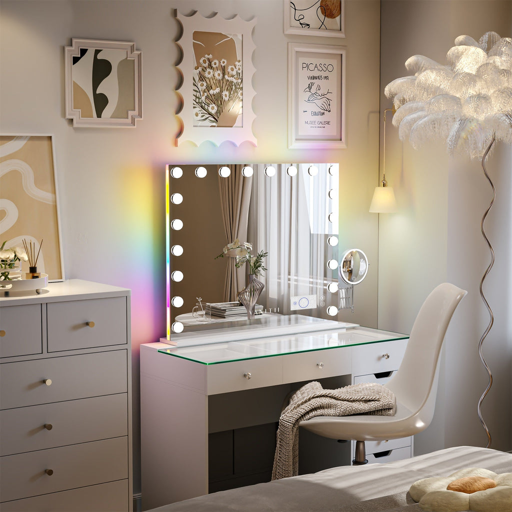 VANITII Hollywood 20 Bulbs Light Mirror with Bluetooth