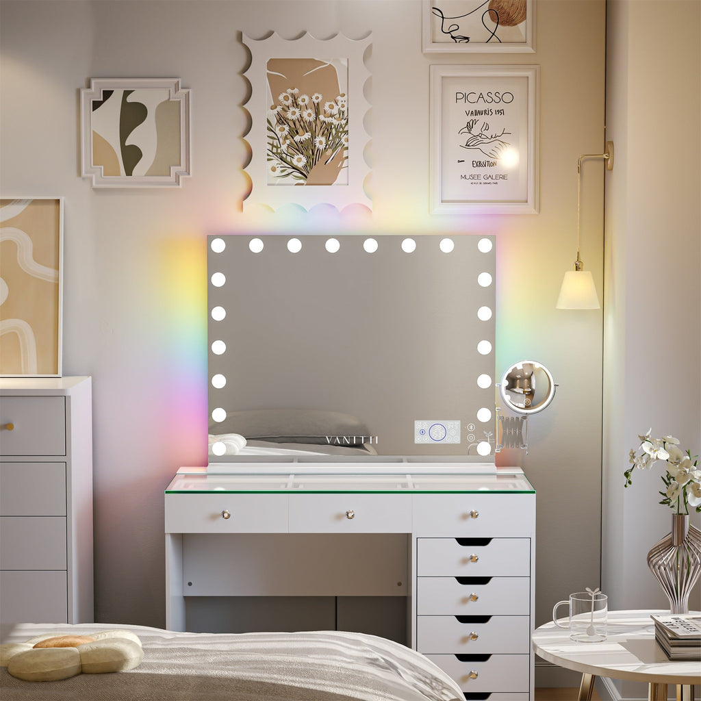 VANITII Hollywood 20 Bulbs Light Mirror with Bluetooth
