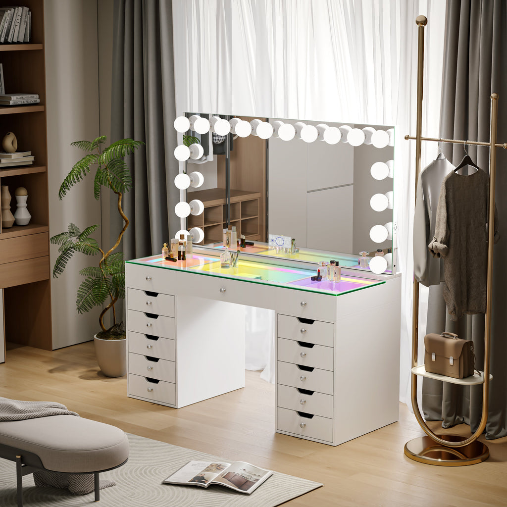 VANITII Eva Vanity Set with 18 Bulbs Hollywood Vanity Mirror