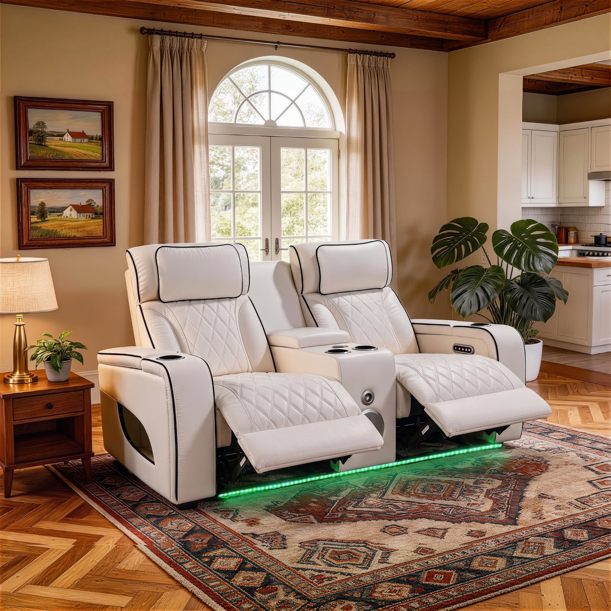 Jessie White Power Recliner 2-seater Loveseat