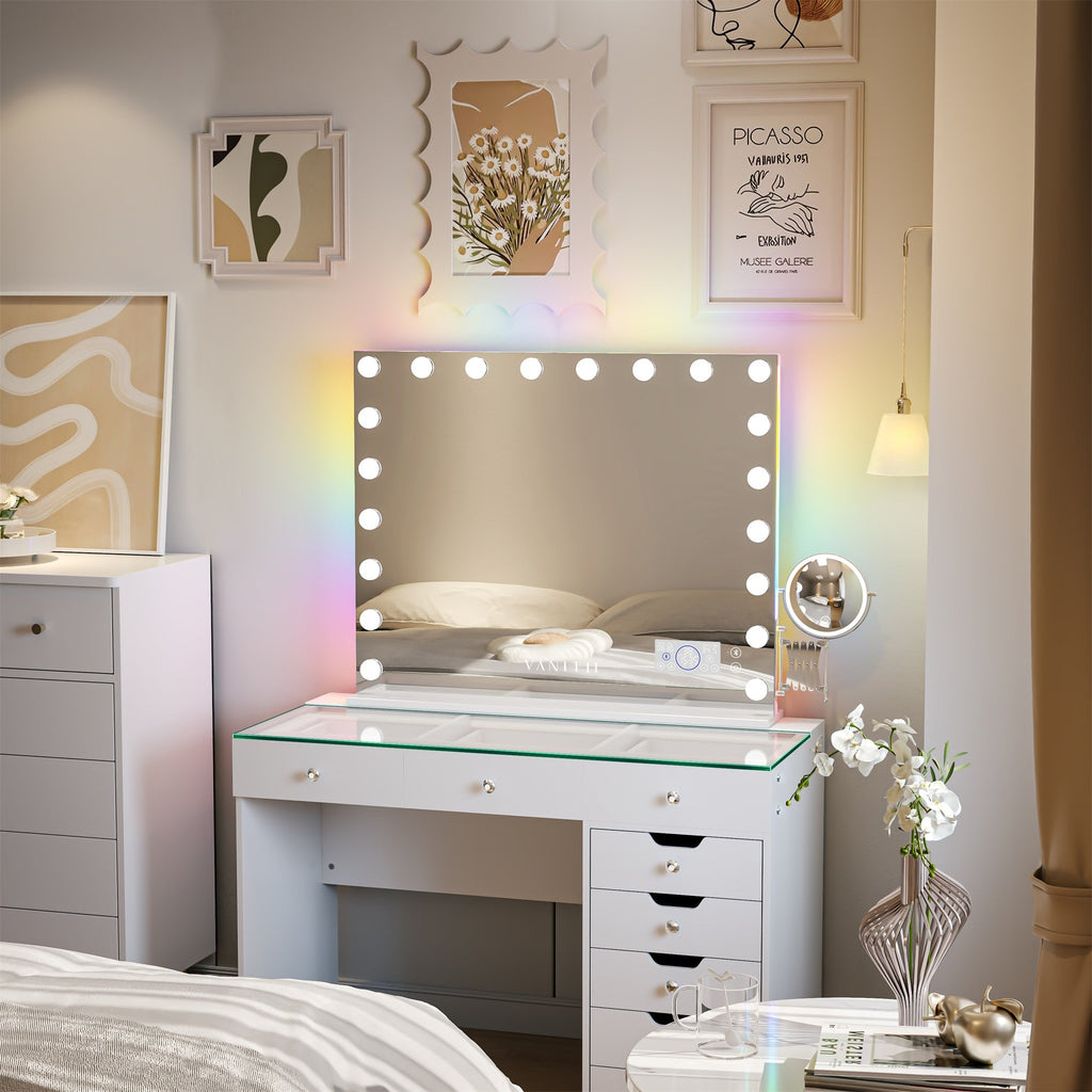 VANITII Hollywood 20 Bulbs Light Mirror with Bluetooth