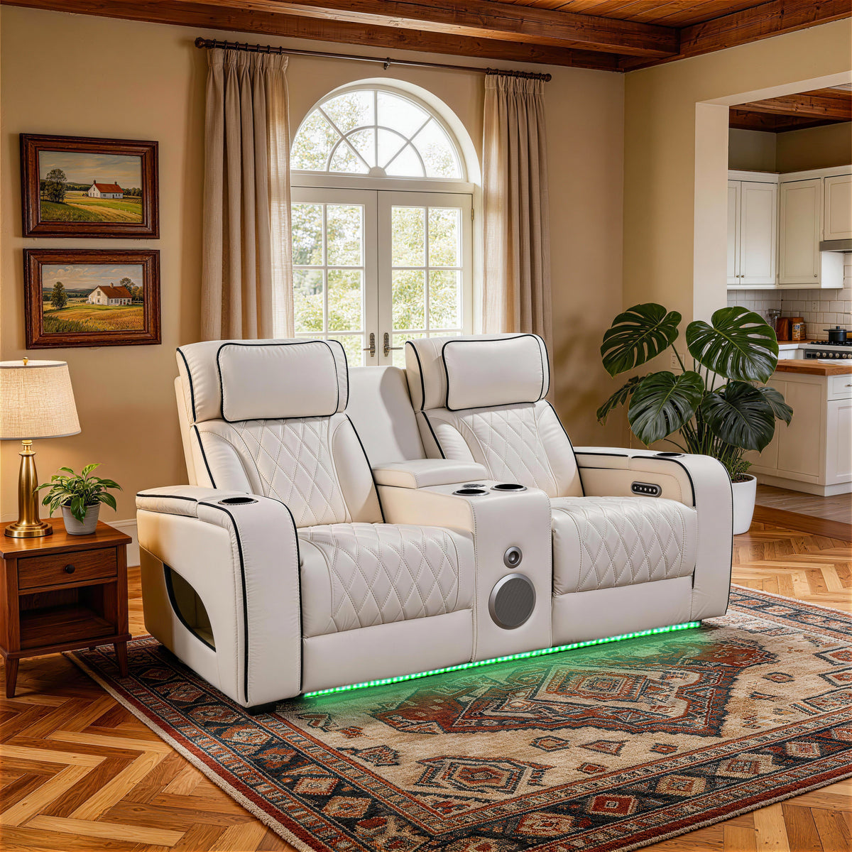 Jessie White Power Recliner 2-seater Loveseat