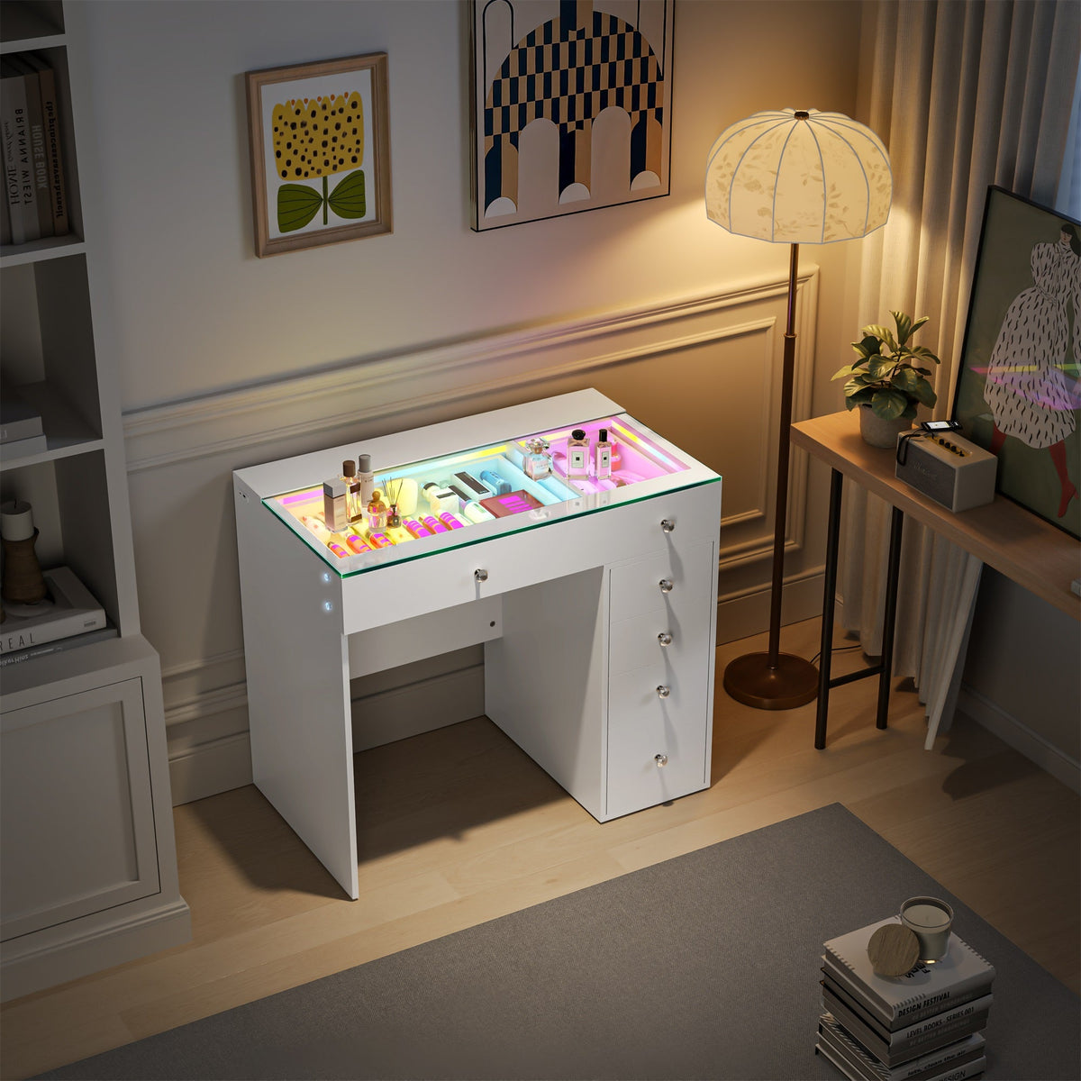 VANITII Mini Diana Vanity Desk- 6 Storage Drawers