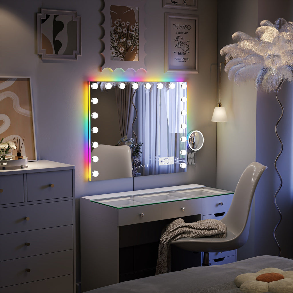 VANITII Hollywood 20 Bulbs Light Mirror with Bluetooth