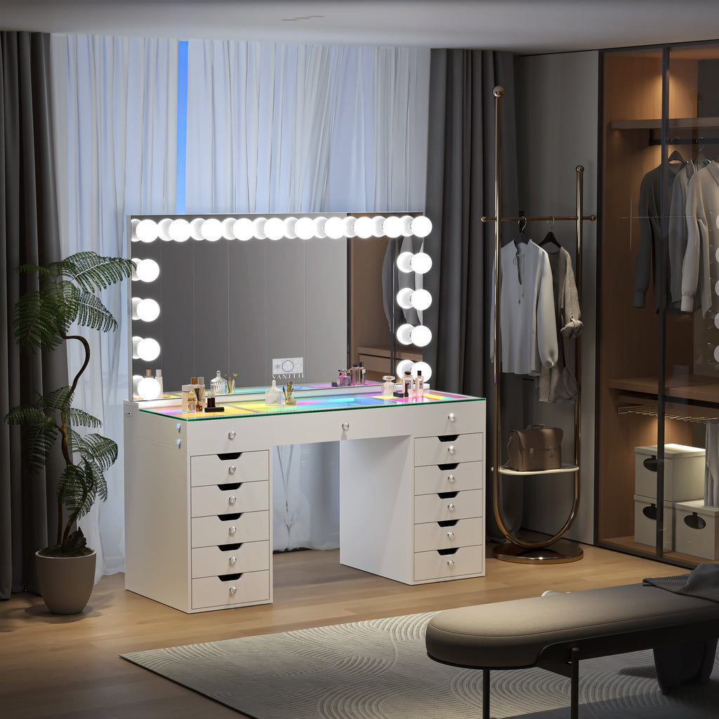 VANITII Eva Vanity Set with 18 Bulbs Hollywood Vanity Mirror