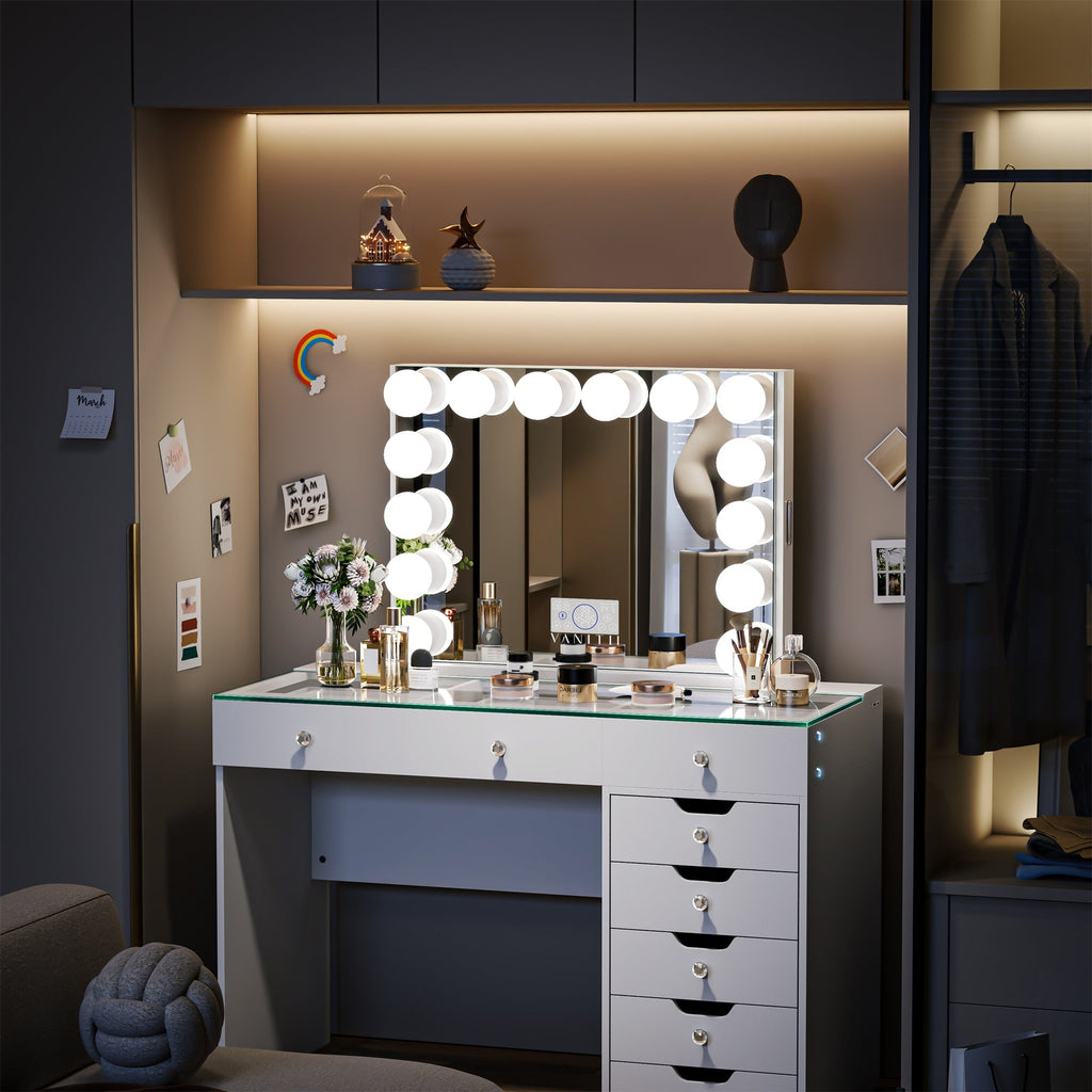 VANITII Marilyn Hollywood Vanity Mirror Pro with Jewelry Organizer
