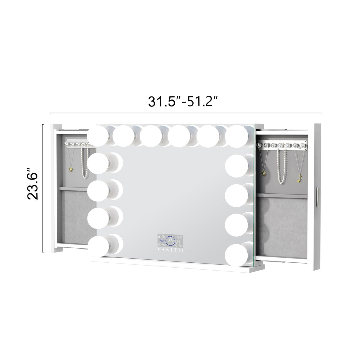 VANITII Marilyn Hollywood Vanity Mirror Pro with Jewelry Organizer