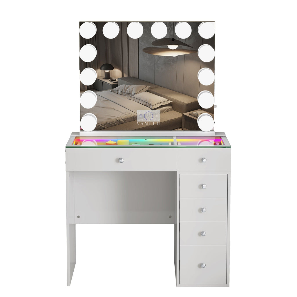 VANITII Mini Diana Vanity Set -6 Storage Drawers with Mirror