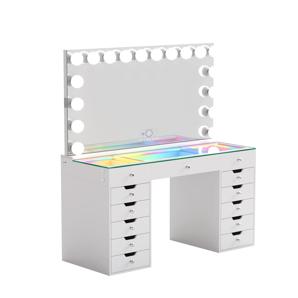 VANITII Eva Vanity Set with 18 Bulbs Hollywood Vanity Mirror