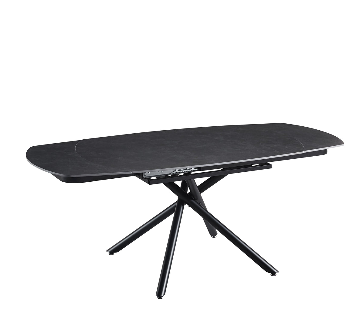 Extendable Ceramic Top Dining Table with Metal Legs (55.12 / 78.74 × 35.43 × 29.53)