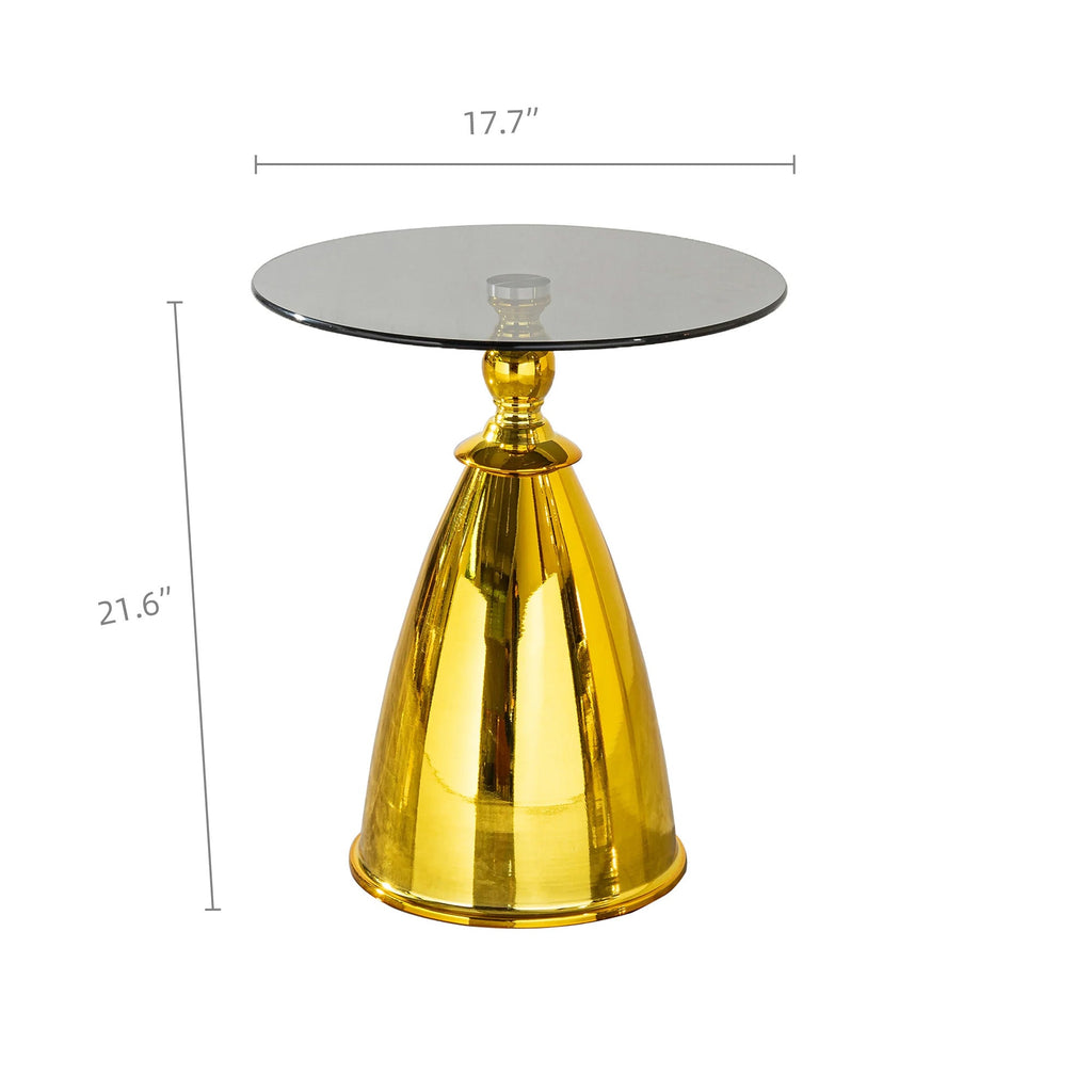 Gray Tempered Glass Side Table