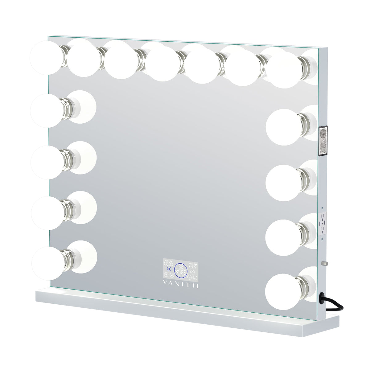Vanitii Marilyn Hollywood vanity mirror with 15 dimmable LED bulbs and digital display