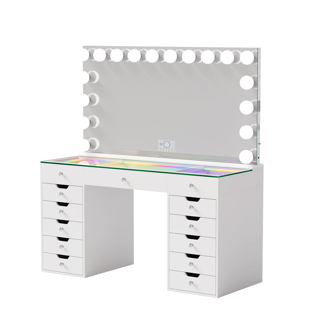 VANITII Eva Vanity Set with 18 Bulbs Hollywood Vanity Mirror