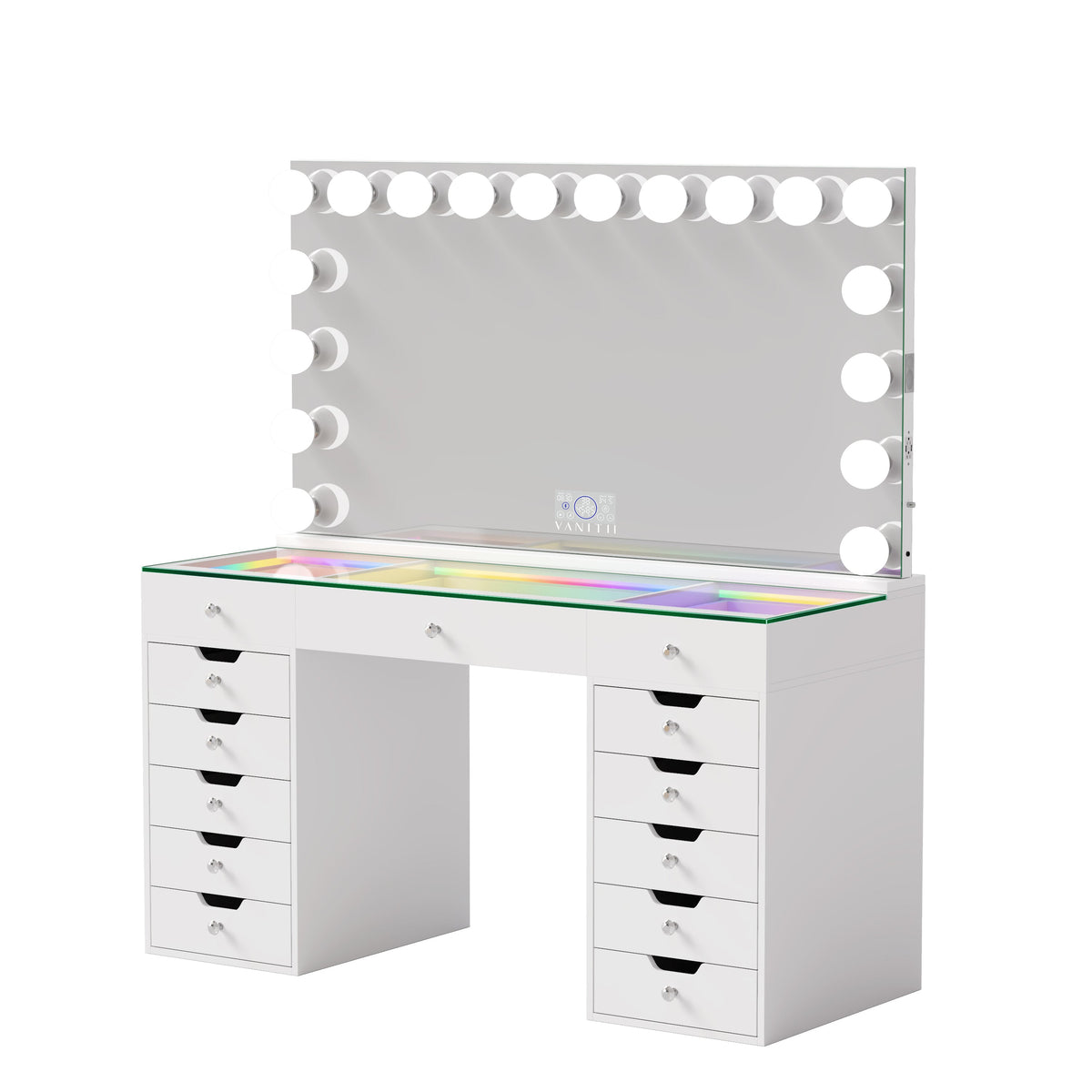 VANITII Eva Vanity Set with 18 Bulbs Hollywood Vanity Mirror