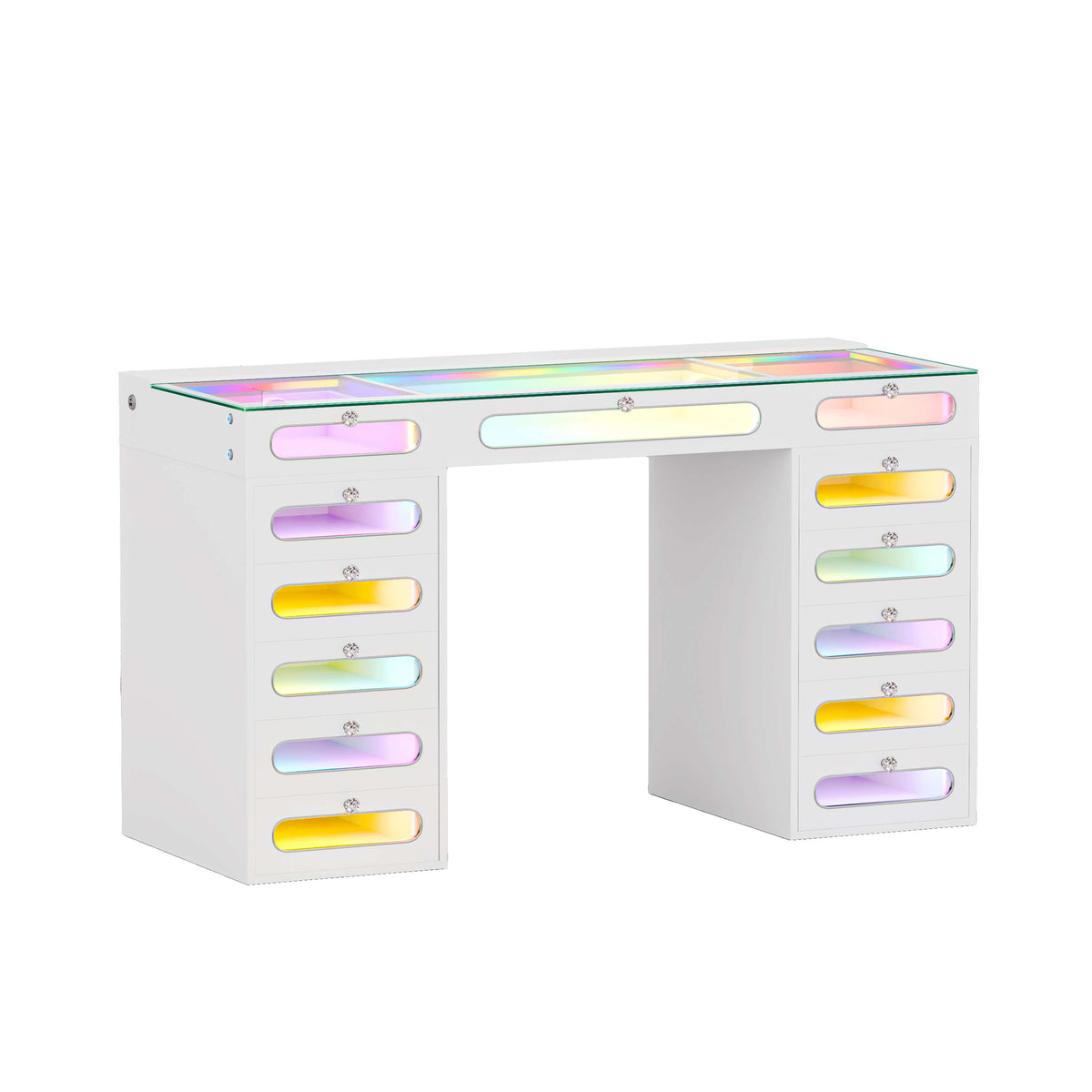 VANITII Priscilla Vanity Desk With 13 Storage Drawers