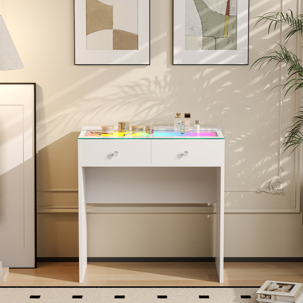VANITII Scarlet 2 Top Drawers Vanity Desk