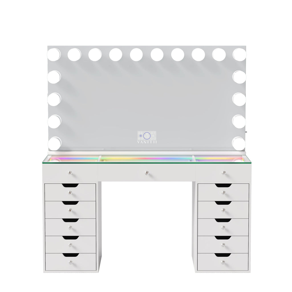 VANITII Eva Vanity Set with 18 Bulbs Hollywood Vanity Mirror