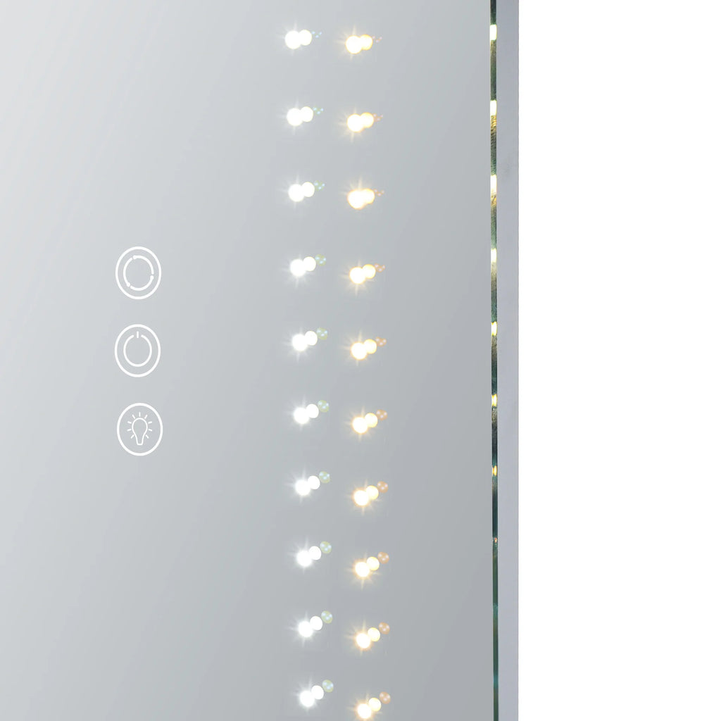 String of lights on a white background with control icons.
