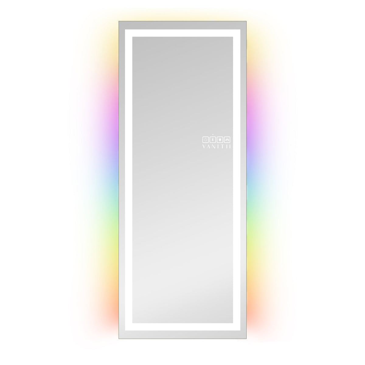 Vanitii luxury full length vanity mirror pro with integrated touch controls and colorful edge lighting