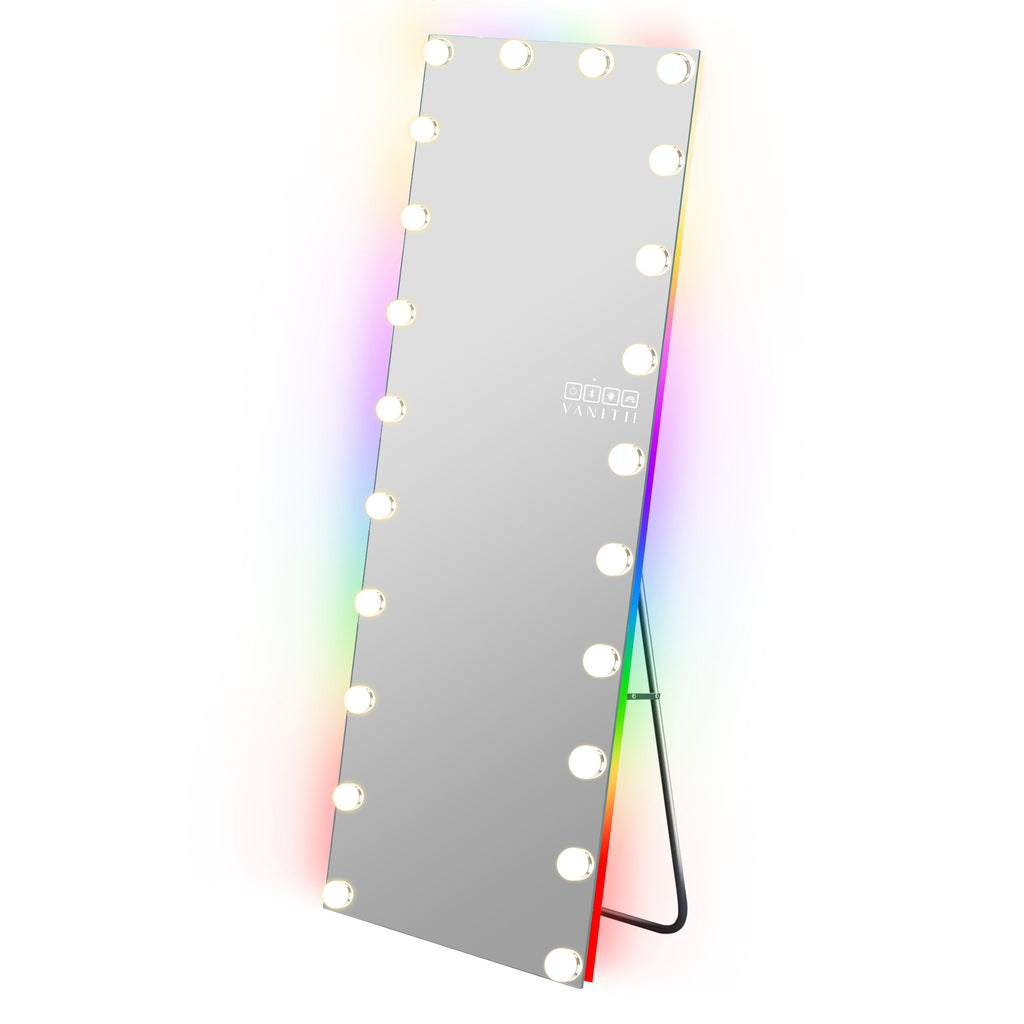 Vanitii full length Hollywood vanity mirror with integrated LED bulbs and Bluetooth speaker