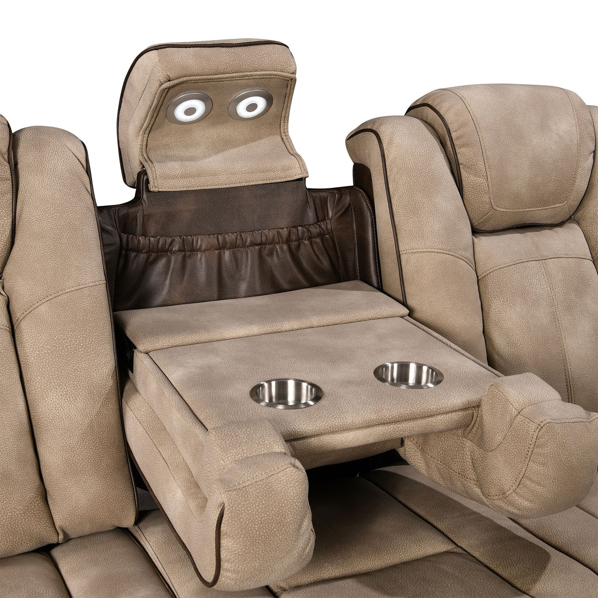Charlie Modern Brown Power Recliner Sofa for Living Room or Home Theater