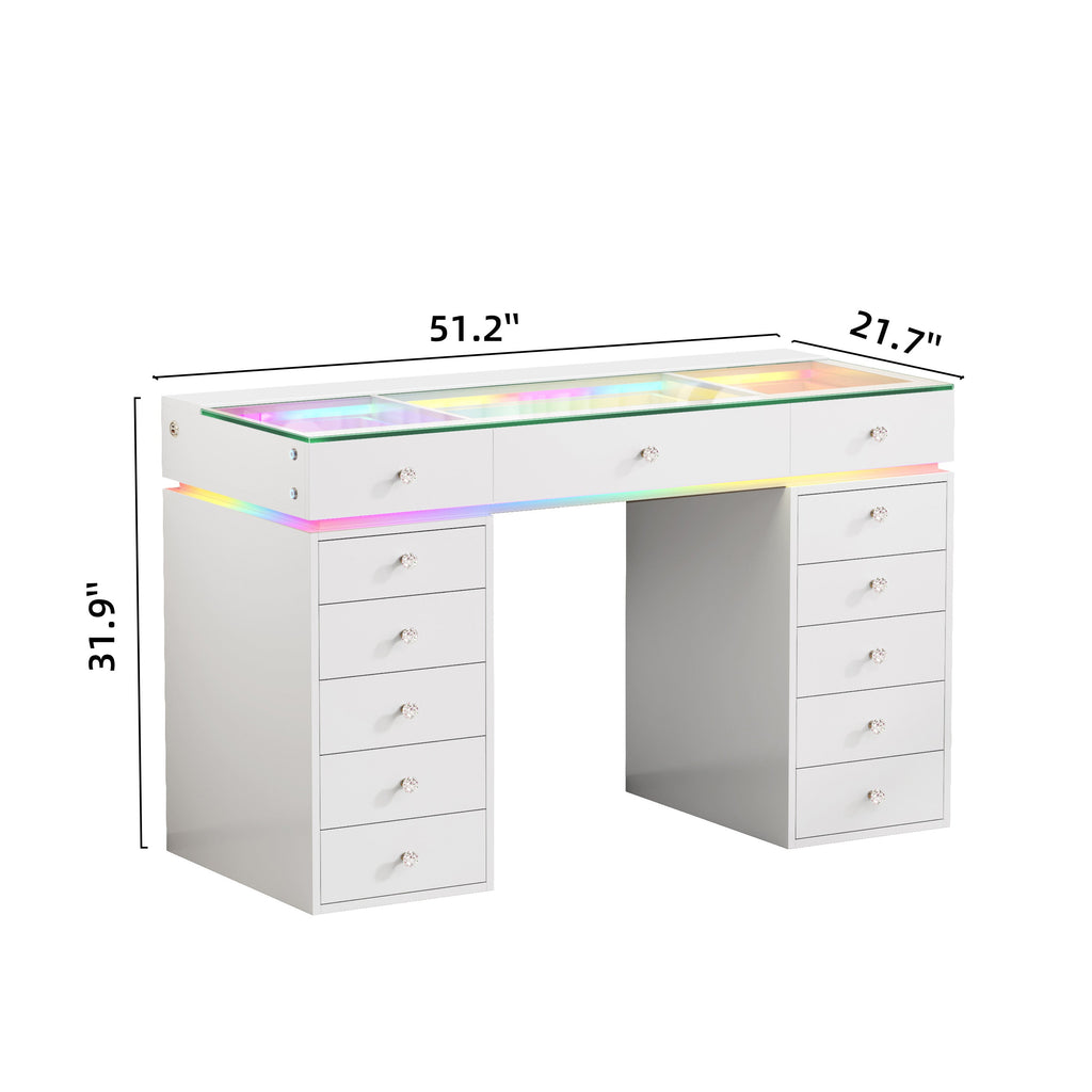 VANITII Mini Eva Vanity Desk-13 Storage Drawers