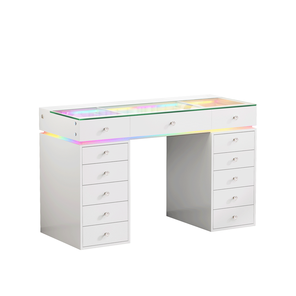 VANITII Mini Eva Vanity Desk-13 Storage Drawers