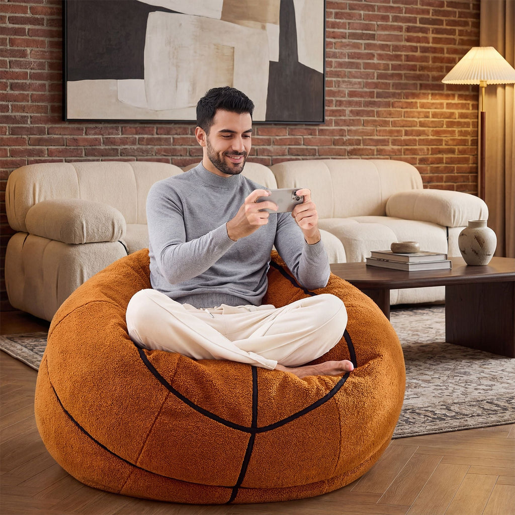 Oversized Sports Bean Bag Chair - Giant Plush Sofa with Filler