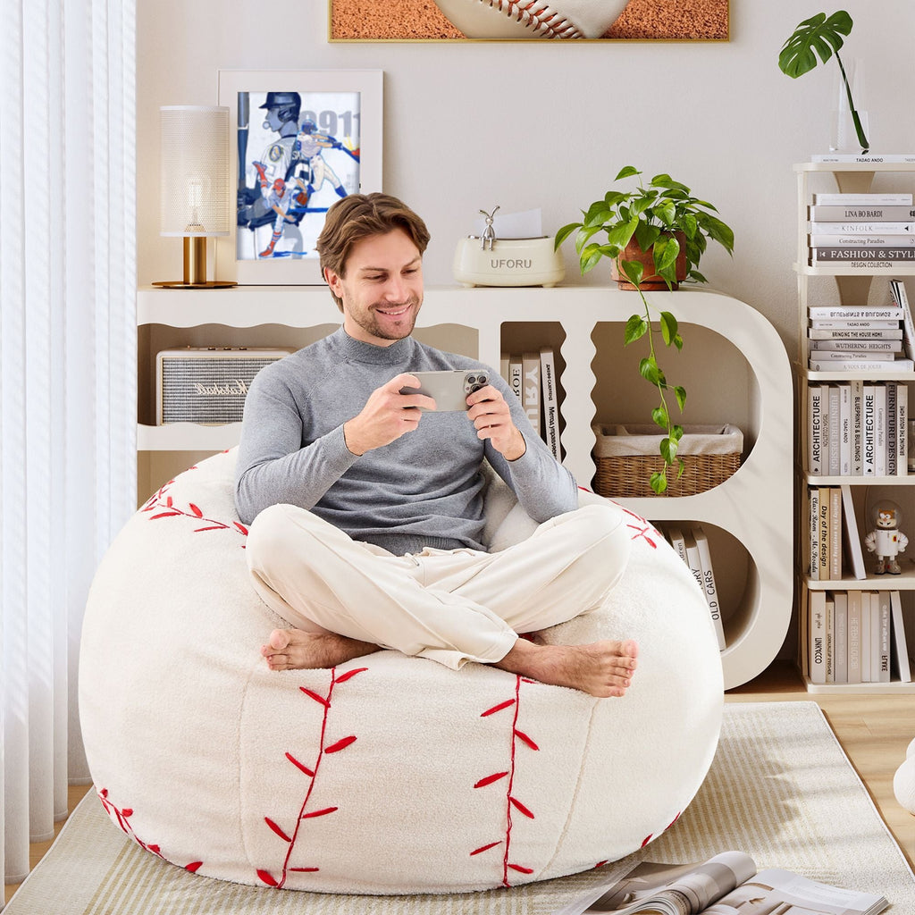 Oversized Sports Bean Bag Chair - Giant Plush Sofa with Filler