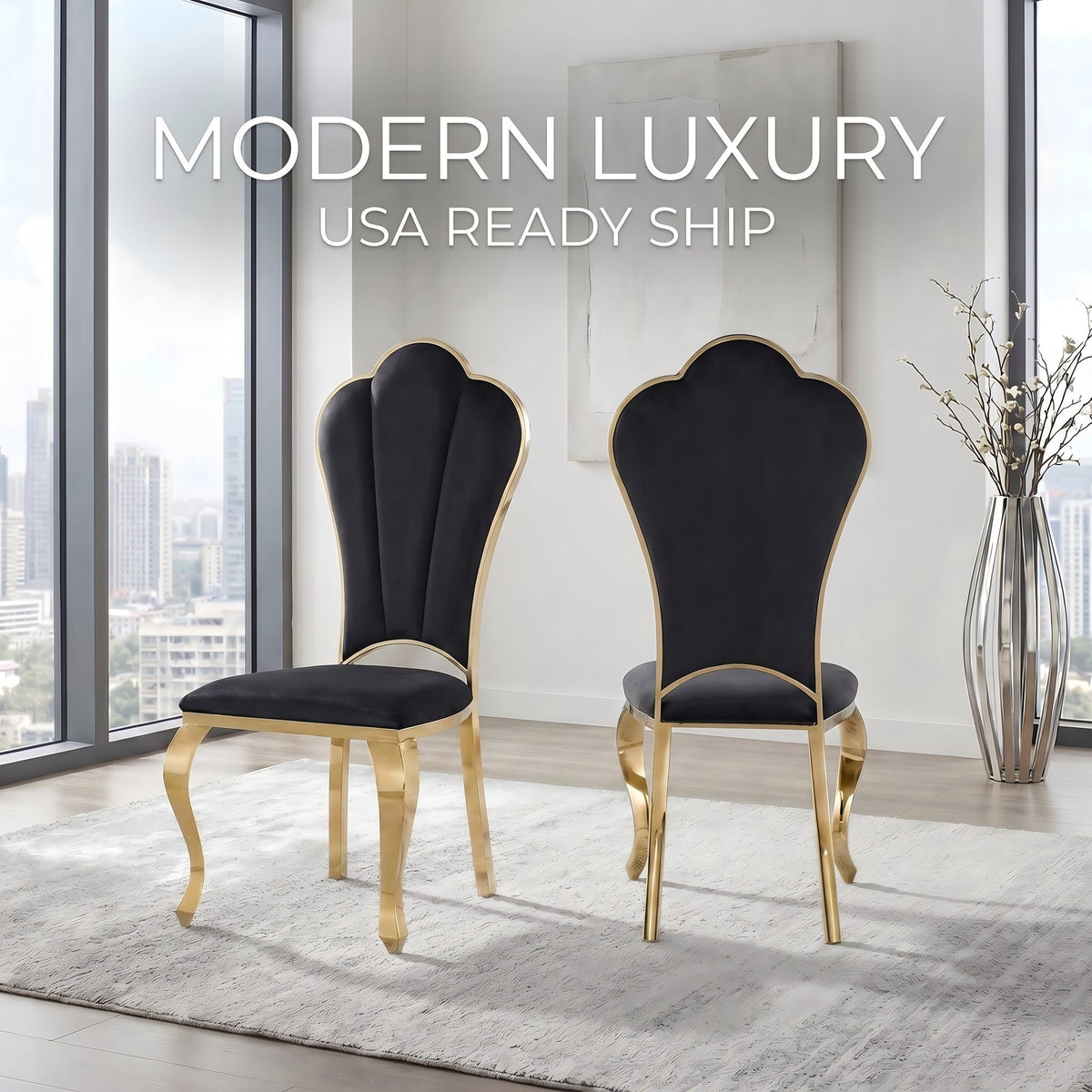 201 Stainless Steel PU Dining Chair ,Luxury Upholstered  Chair  4pcs/CTN