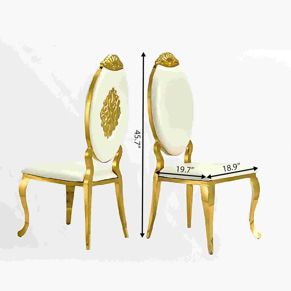Luxury Carved Back Dining Chair，Gold/Silver 201 Stainless Steel Dining Chair 4pcs/CTN