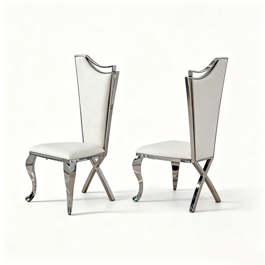 Elegant Wingback Dining  Chair， 201# stainless steel dining chair 4pcs/CTN
