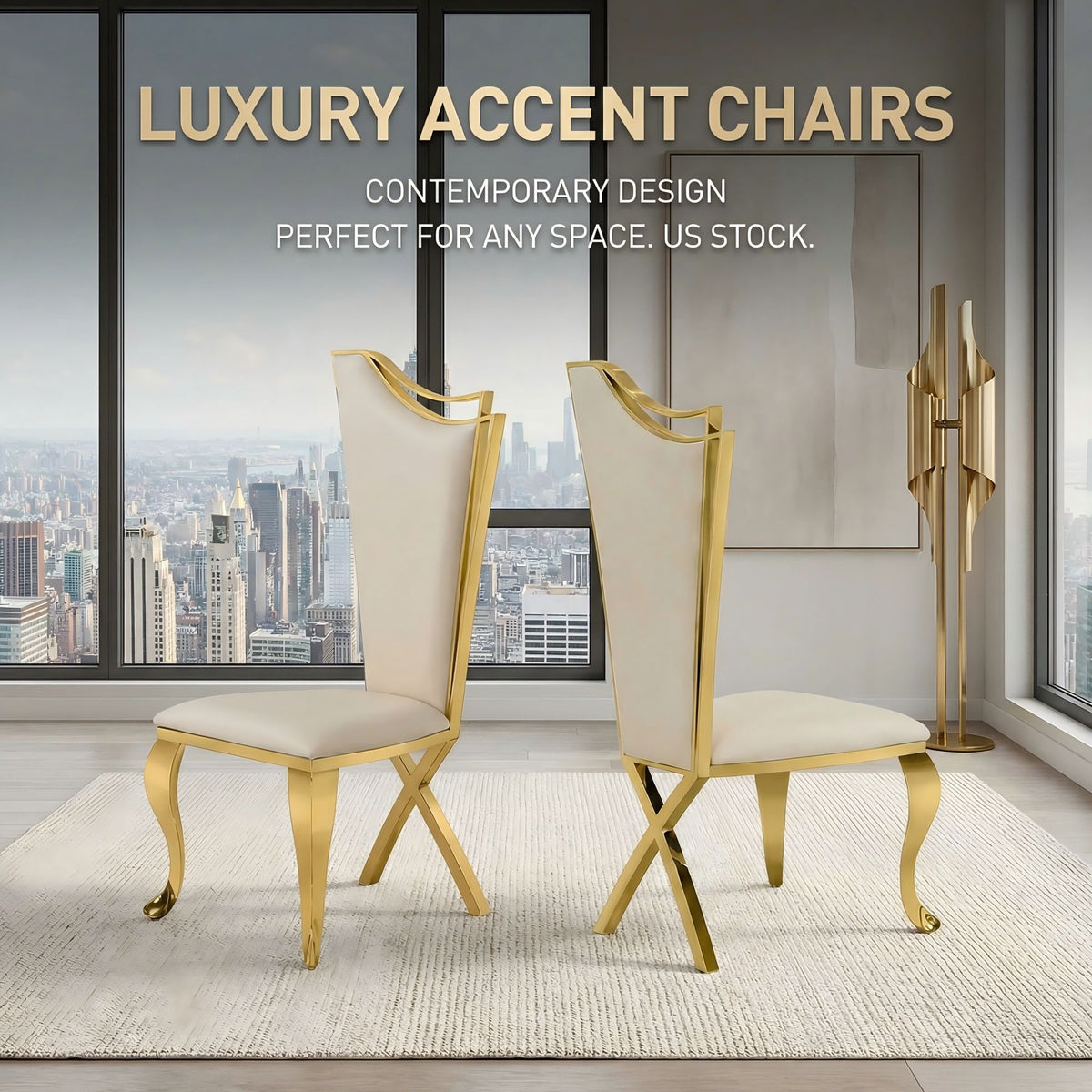 Elegant Wingback Dining  Chair， 201# stainless steel dining chair 4pcs/CTN
