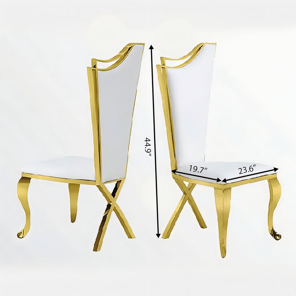 Elegant Wingback Dining  Chair， 201# stainless steel dining chair 4pcs/CTN