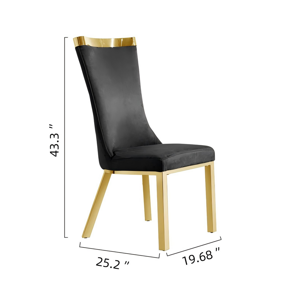 201 Stainless Steel Gold Dining Chair,Modern High Back Dining Chair  4pcs/CTN