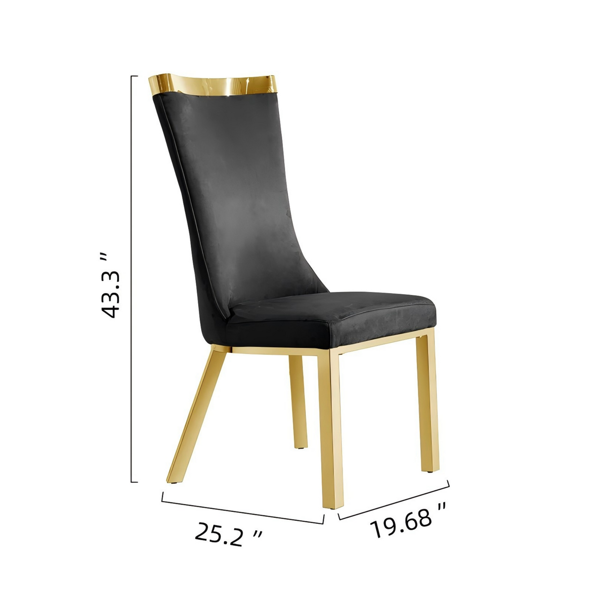 201 Stainless Steel Gold Dining Chair,Modern High Back Dining Chair  4pcs/CTN