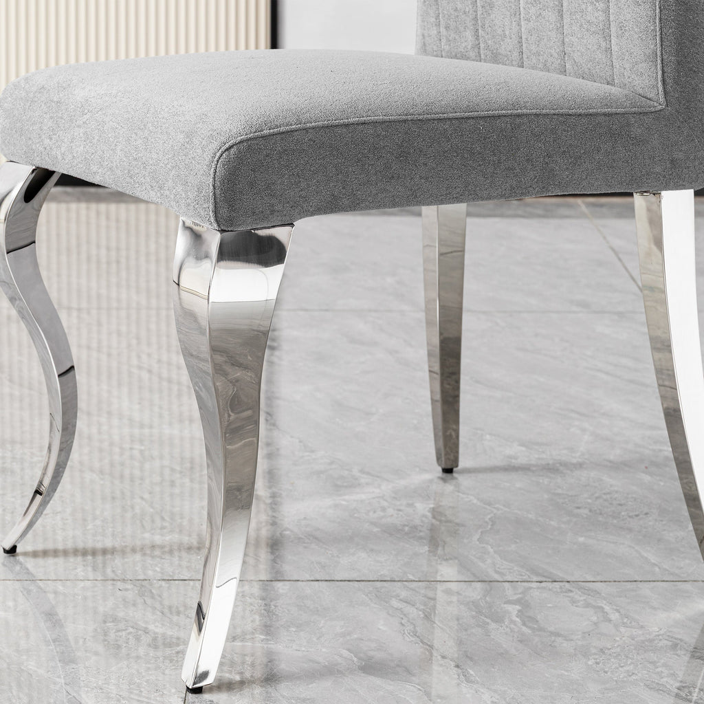 Modern High Back dining chair，201 Stainless Steel  6pcs/CTN
