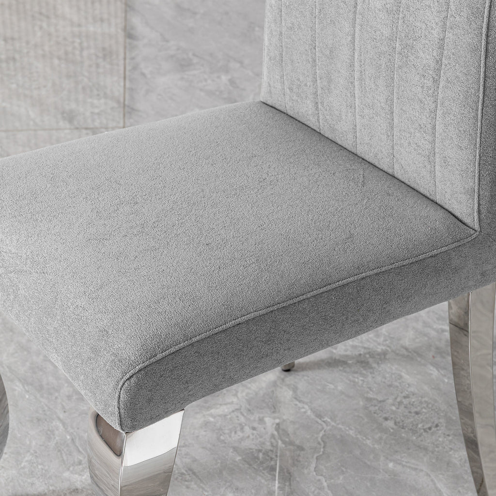 Modern High Back dining chair，201 Stainless Steel  6pcs/CTN