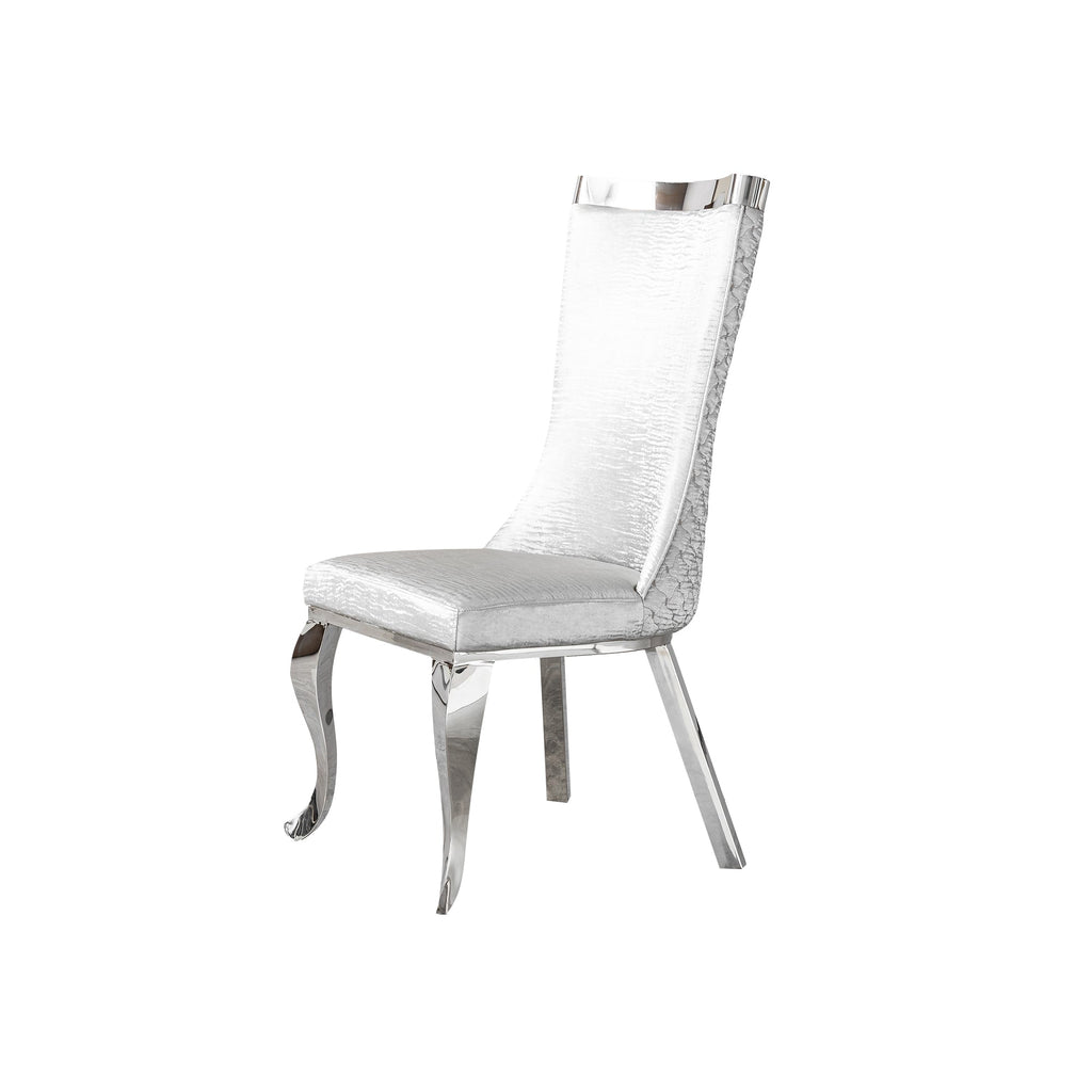 201 Stainless Steel Dining Chair，Modern High Back ，Luxury Curved Leg  Chair 4pcs/CTN