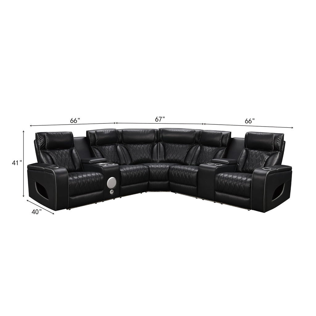 Power Recliner Sectional MC2953 Black