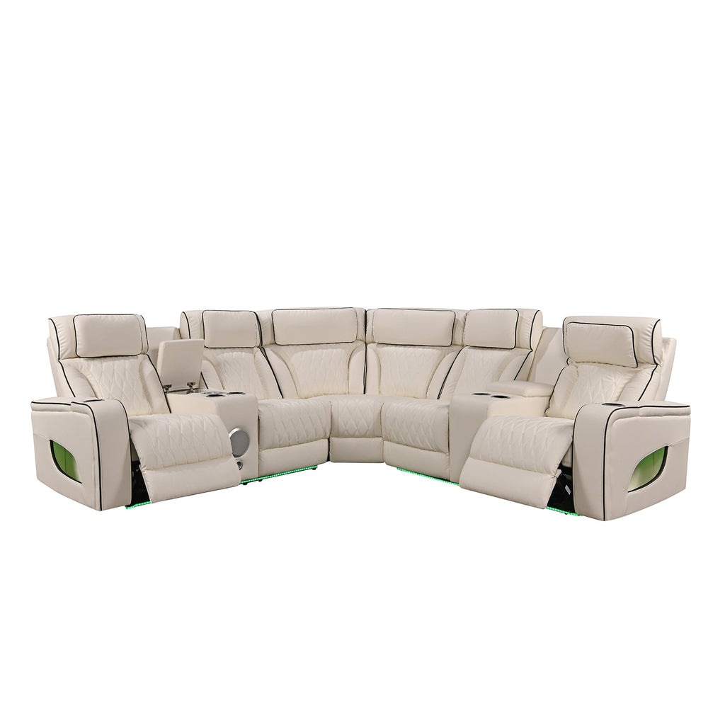 Power Recliner Sectional MC2953 White