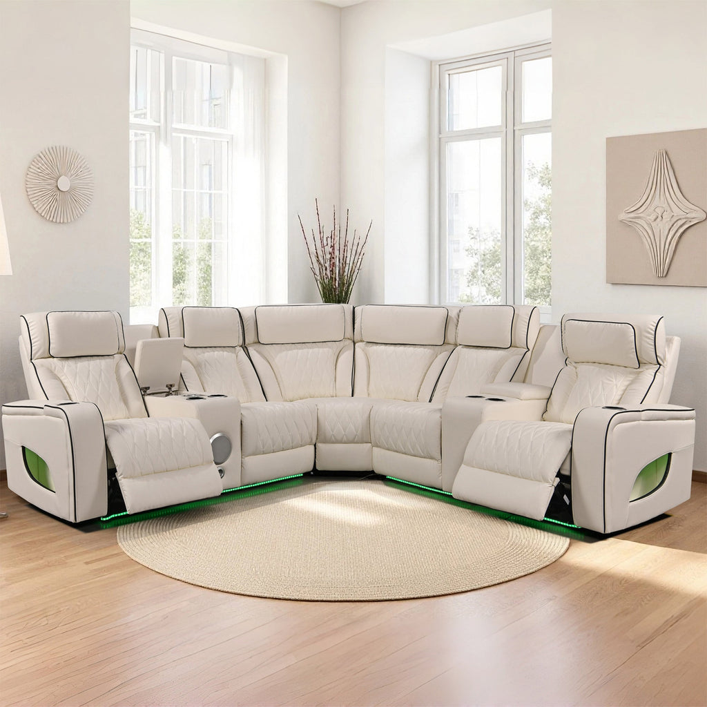 Power Recliner Sectional MC2953 White