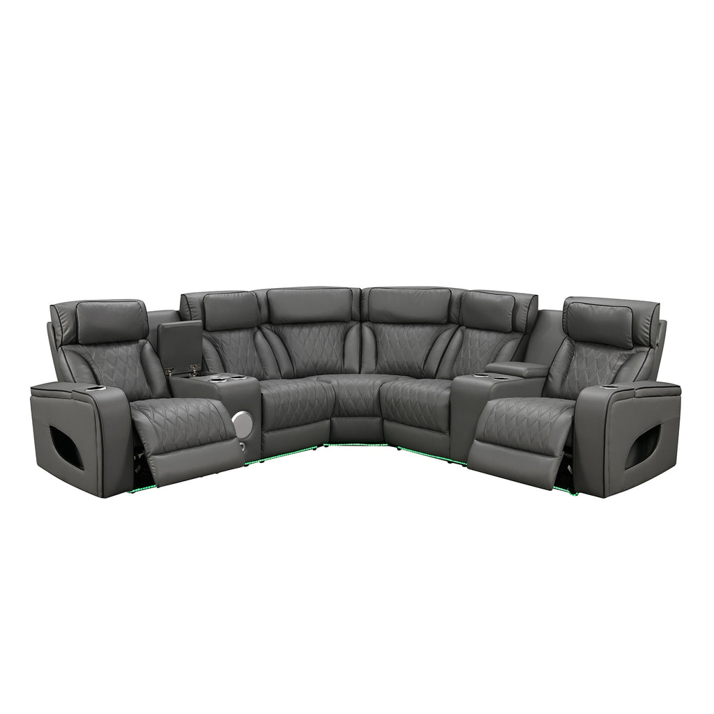 Power Recliner Sectional MC2953 Gray