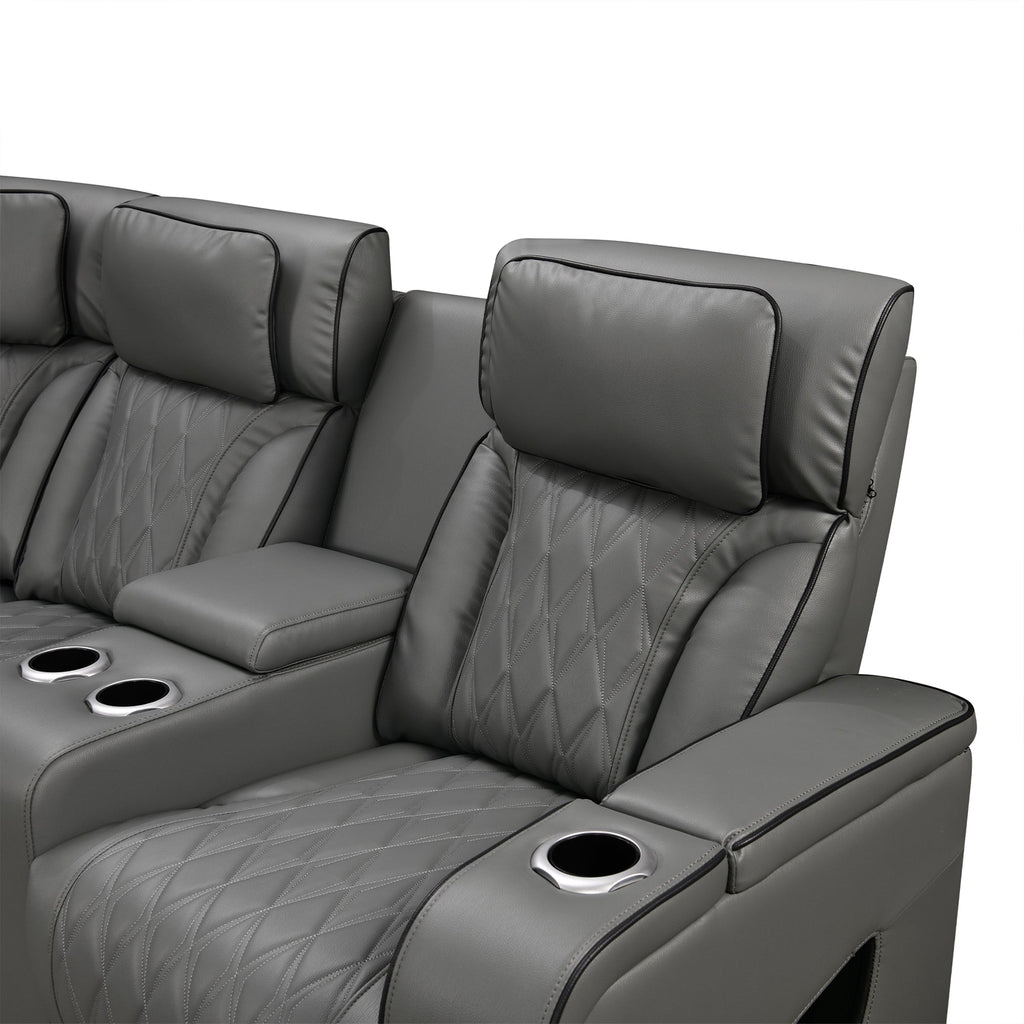 Power Recliner Sectional MC2953 Gray