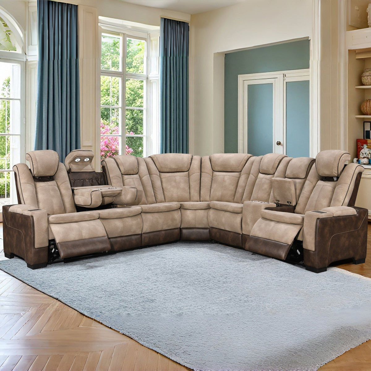Power Recliner Sectional MC2866 Brown