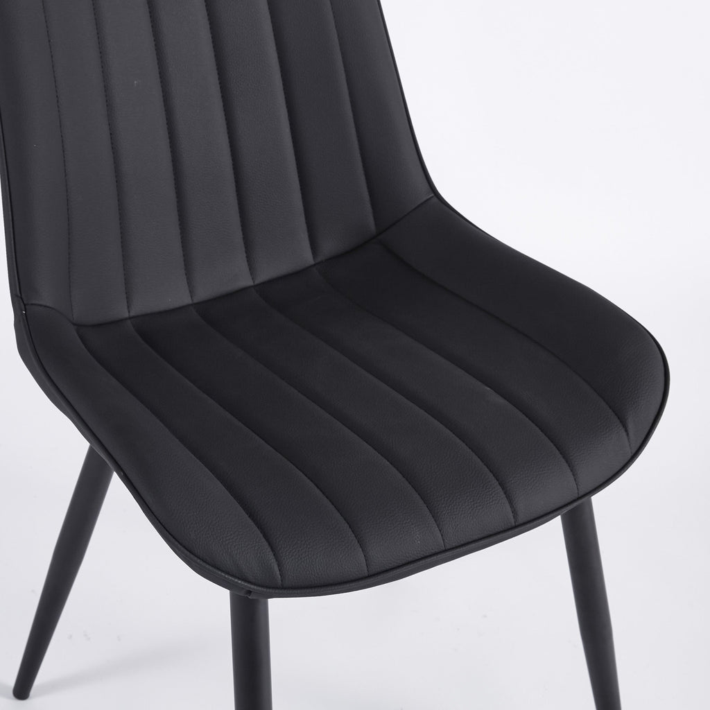 Modern Leather Dining Chairs with Metal Legs 4pCS/CTN