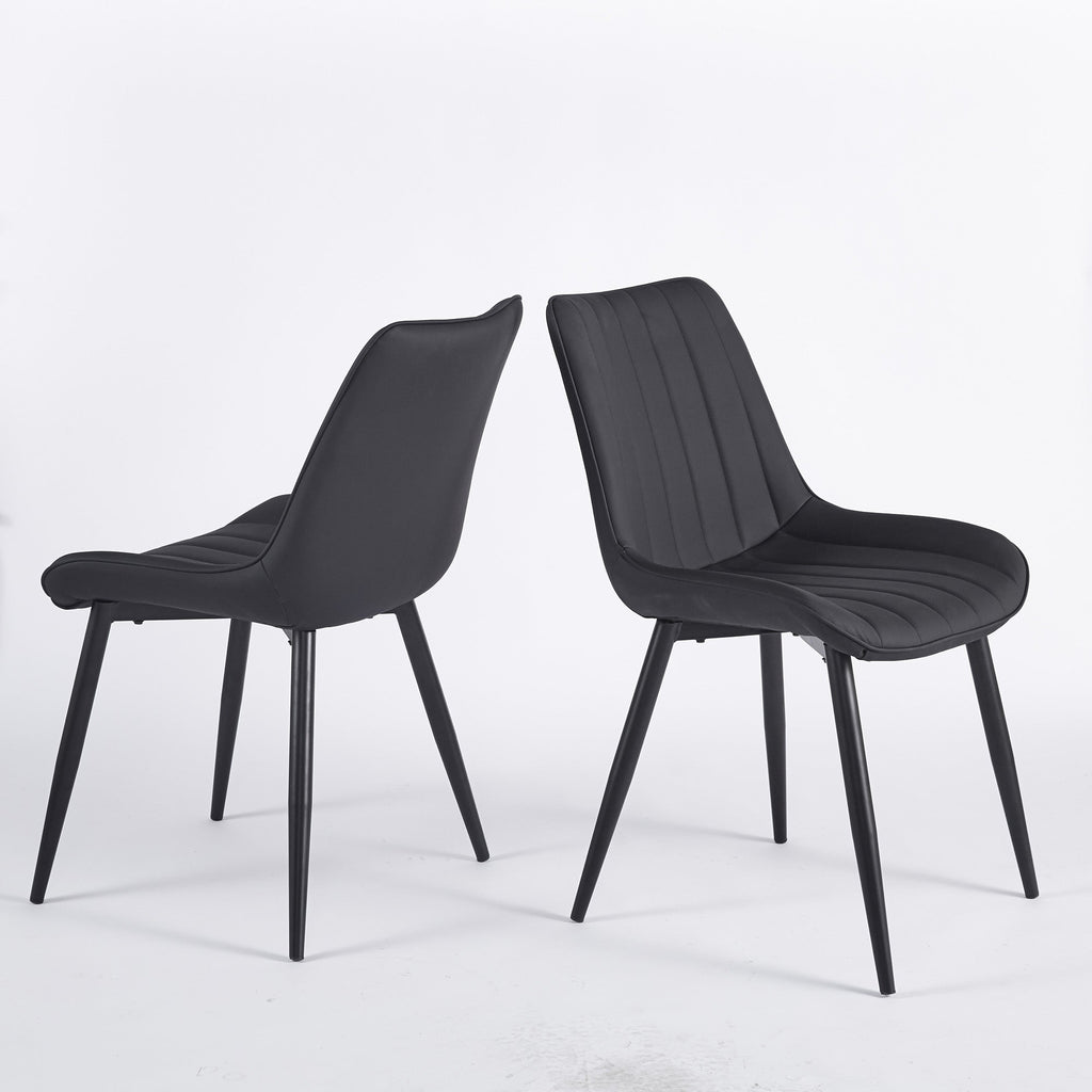 Dining Chairs Modern Leather with Metal Legs 2pCS/CTN