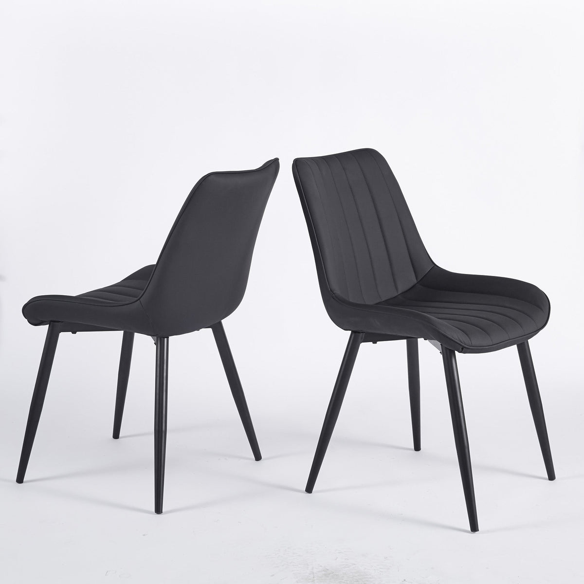 Dining Chairs Modern Leather with Metal Legs 2pCS/CTN