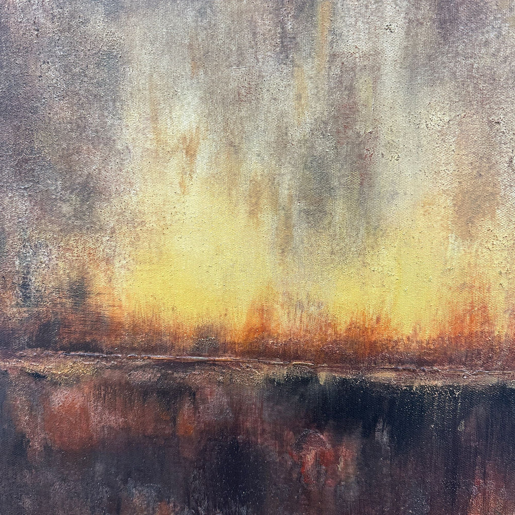 Pure Handmade Brown Textured Abstract Oil Painting